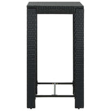 5 Piece Outdoor Bar Set with Armrest Poly Rattan Black - Extra Image