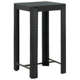 5 Piece Outdoor Bar Set with Armrest Poly Rattan Black - Extra Image