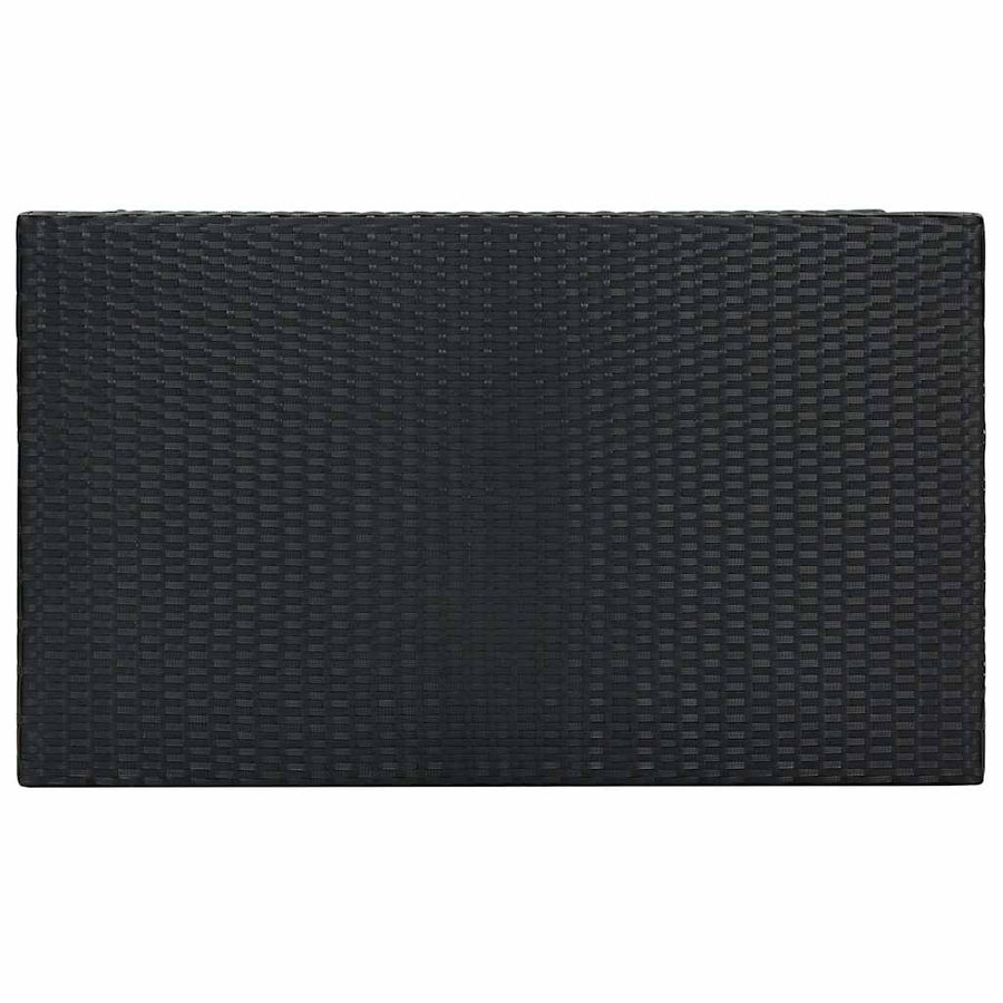 5 Piece Outdoor Bar Set with Armrest Poly Rattan Black