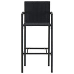 5 Piece Outdoor Bar Set with Armrest Poly Rattan Black
