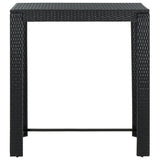 5 Piece Outdoor Bar Set with Armrest Poly Rattan Black - Extra Image