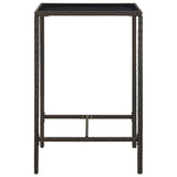 5 Piece Garden Bar Set with Cushions Poly Rattan Brown - 45-Degree Angle