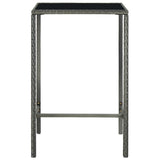 5 Piece Garden Bar Set with Cushions Poly Rattan Grey - Top-Down View