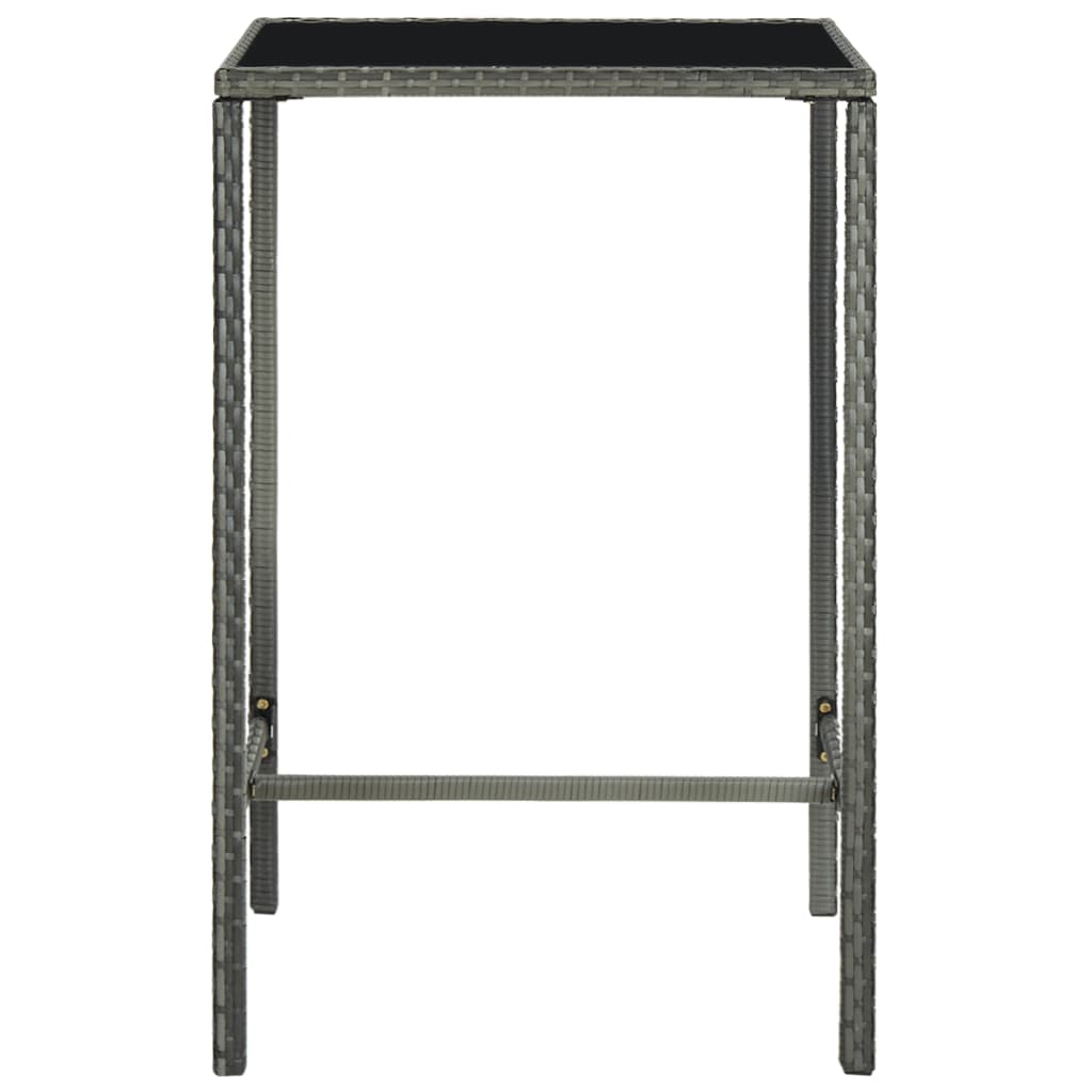 5 Piece Garden Bar Set with Cushions Poly Rattan Grey