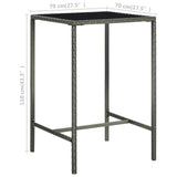 5 Piece Garden Bar Set with Cushions Poly Rattan Grey - Extra Image