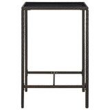 3 Piece Garden Bar Set Poly Rattan Brown - 45-Degree Angle
