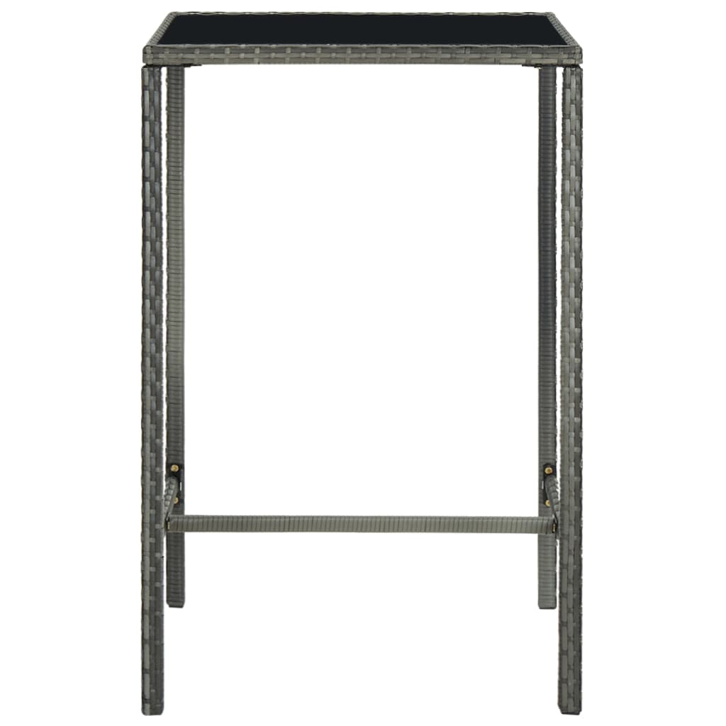 3 Piece Garden Bar Set Poly Rattan Grey