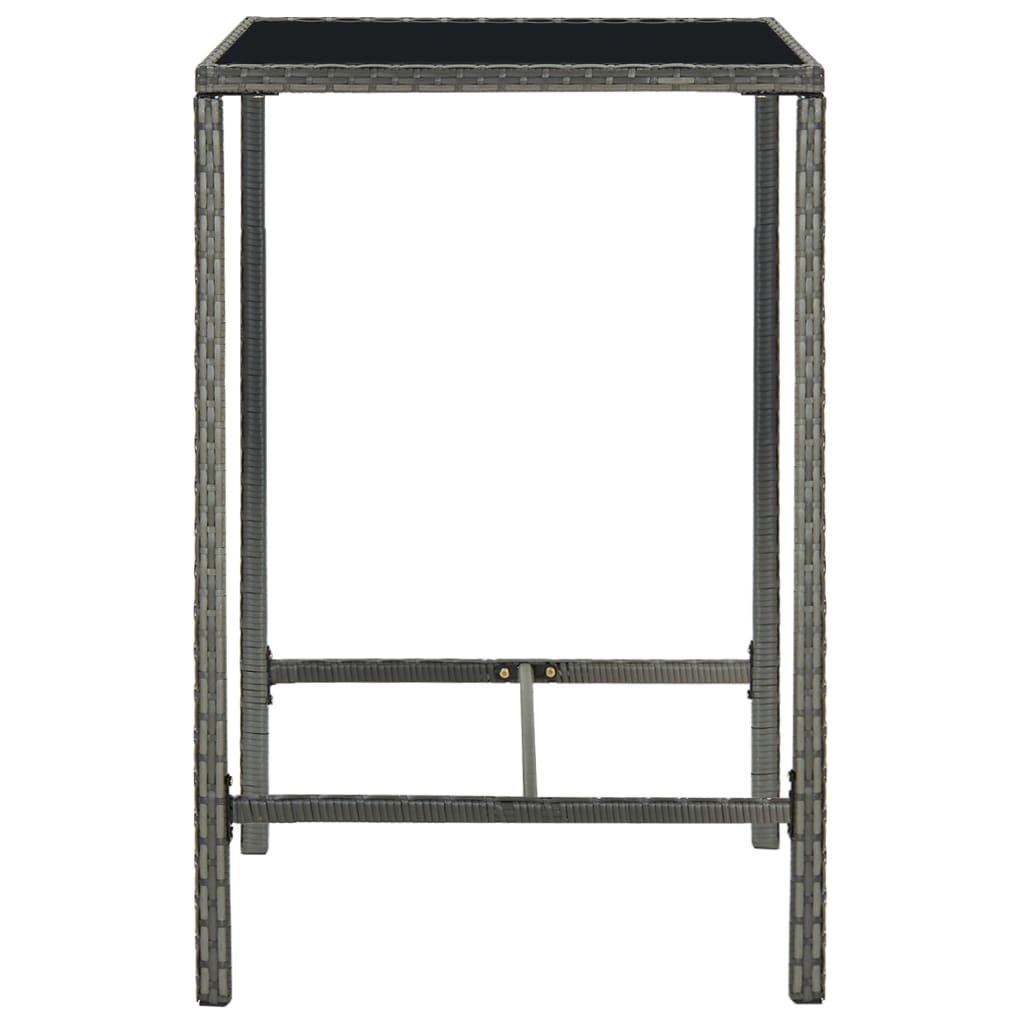 3 Piece Garden Bar Set Poly Rattan Grey
