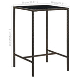 5 Piece Garden Bar Set Poly Rattan Brown - Extra Image