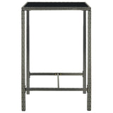 5 Piece Garden Bar Set Poly Rattan Grey - 45-Degree Angle