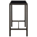 7 Piece Garden Bar Set Poly Rattan Brown - 45-Degree Angle