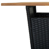 5 Piece Garden Bar Set with Cushions Poly Rattan Black - Close-Up Angle