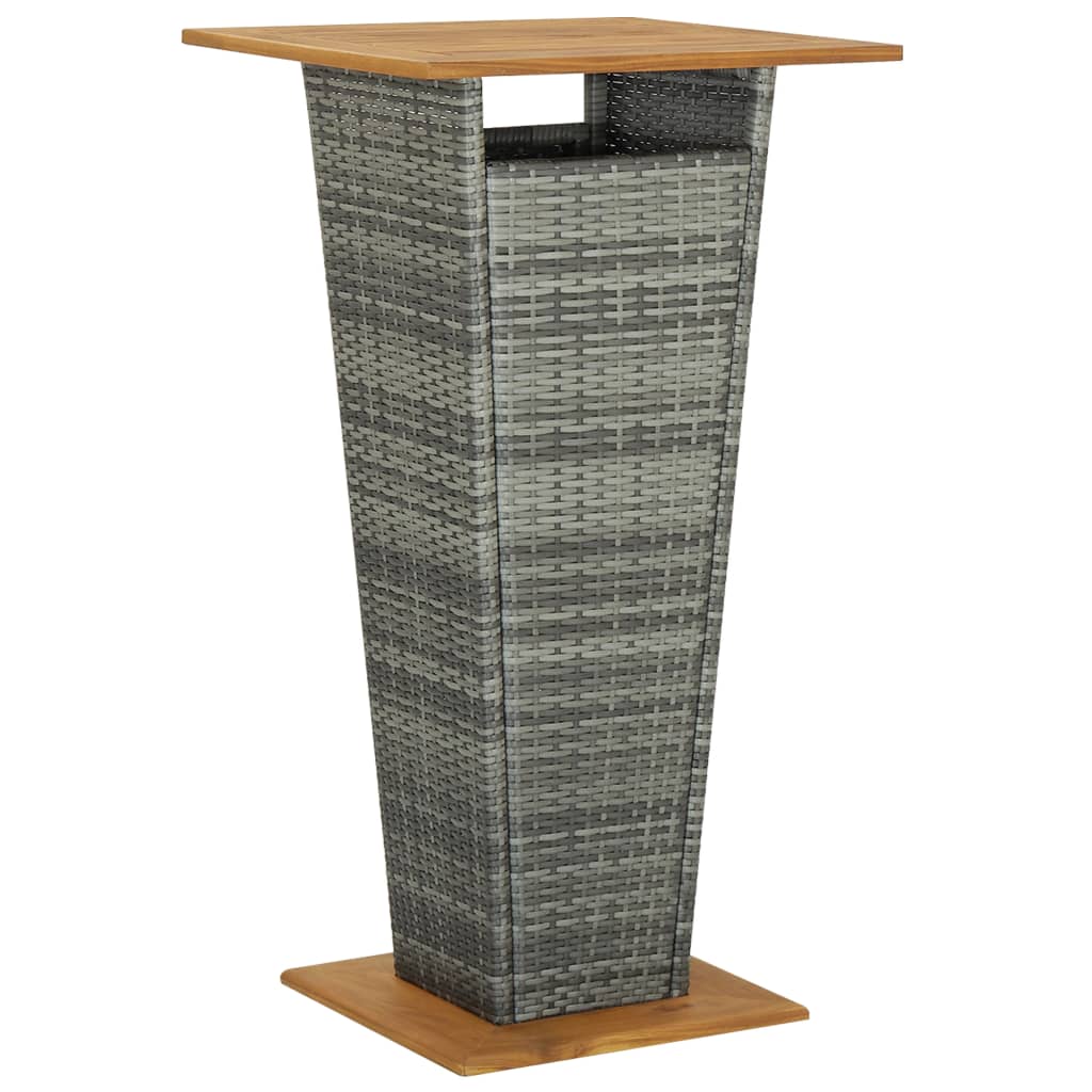 3 Piece Garden Bar Set with Cushions Poly Rattan Grey