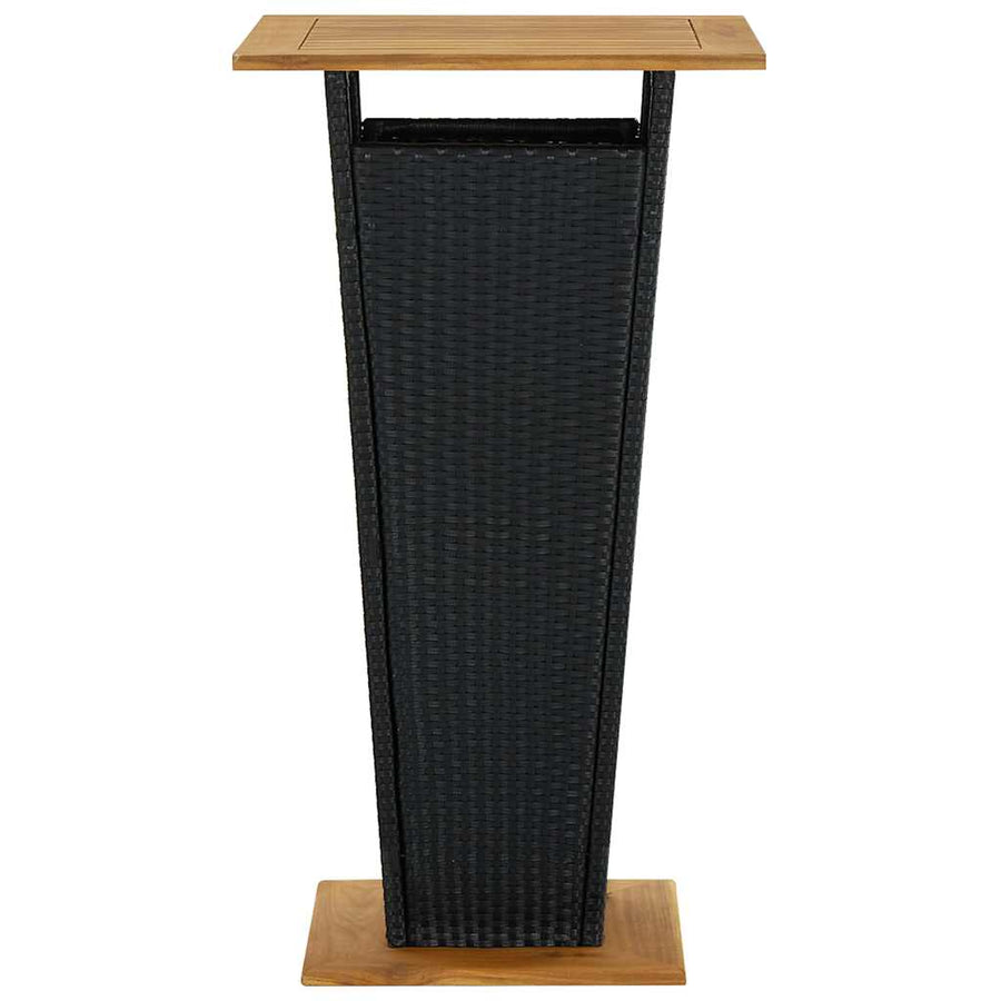 5 Piece Garden Bar Set with Cushions Poly Rattan Black