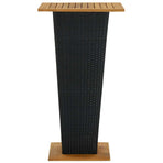 5 Piece Garden Bar Set with Cushions Poly Rattan Black