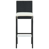 5 Piece Garden Bar Set with Cushions Poly Rattan Black - Extra Image
