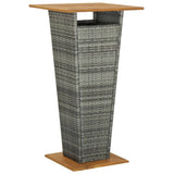 5 Piece Garden Bar Set with Cushions Poly Rattan Grey - Side View