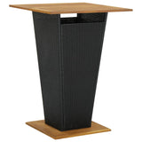 5 Piece Garden Bar Set with Cushions Poly Rattan Black - Side View