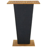 5 Piece Garden Bar Set with Cushions Poly Rattan Black - 45-Degree Angle