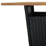 5 Piece Garden Bar Set with Cushions Poly Rattan Black - Close-Up Angle