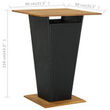 5 Piece Garden Bar Set with Cushions Poly Rattan Black - Extra Image