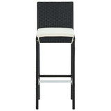 9 Piece Garden Bar Set with Cushions Poly Rattan Black