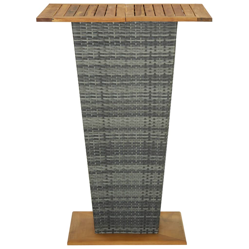 9 Piece Garden Bar Set with Cushions Poly Rattan Grey