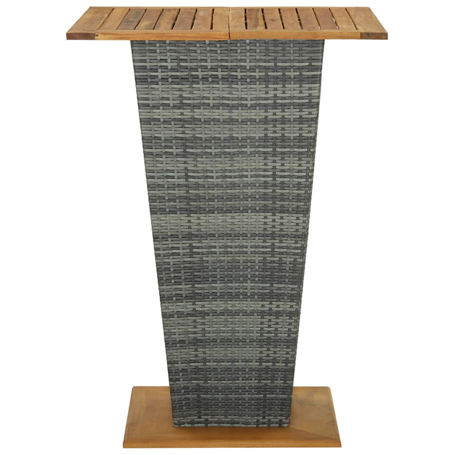 9 Piece Garden Bar Set with Cushions Poly Rattan Grey