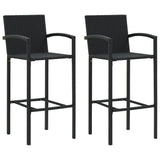 3 Piece Garden Bar Set Black - 45-Degree Angle