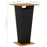 3 Piece Garden Bar Set Black