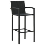 5 Piece Garden Bar Set Black - Rear View