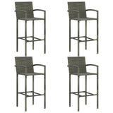 5 Piece Garden Bar Set Grey - 45-Degree Angle