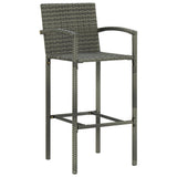5 Piece Garden Bar Set Grey - Rear View