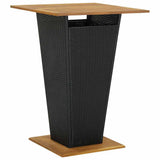 3 Piece Garden Bar Set Black - Side View