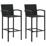 3 Piece Garden Bar Set Black - 45-Degree Angle