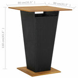 3 Piece Garden Bar Set Black - Close-Up Angle