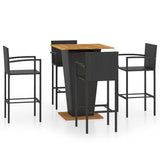 5 Piece Garden Bar Set Black