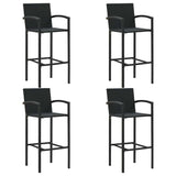 5 Piece Garden Bar Set Black - 45-Degree Angle