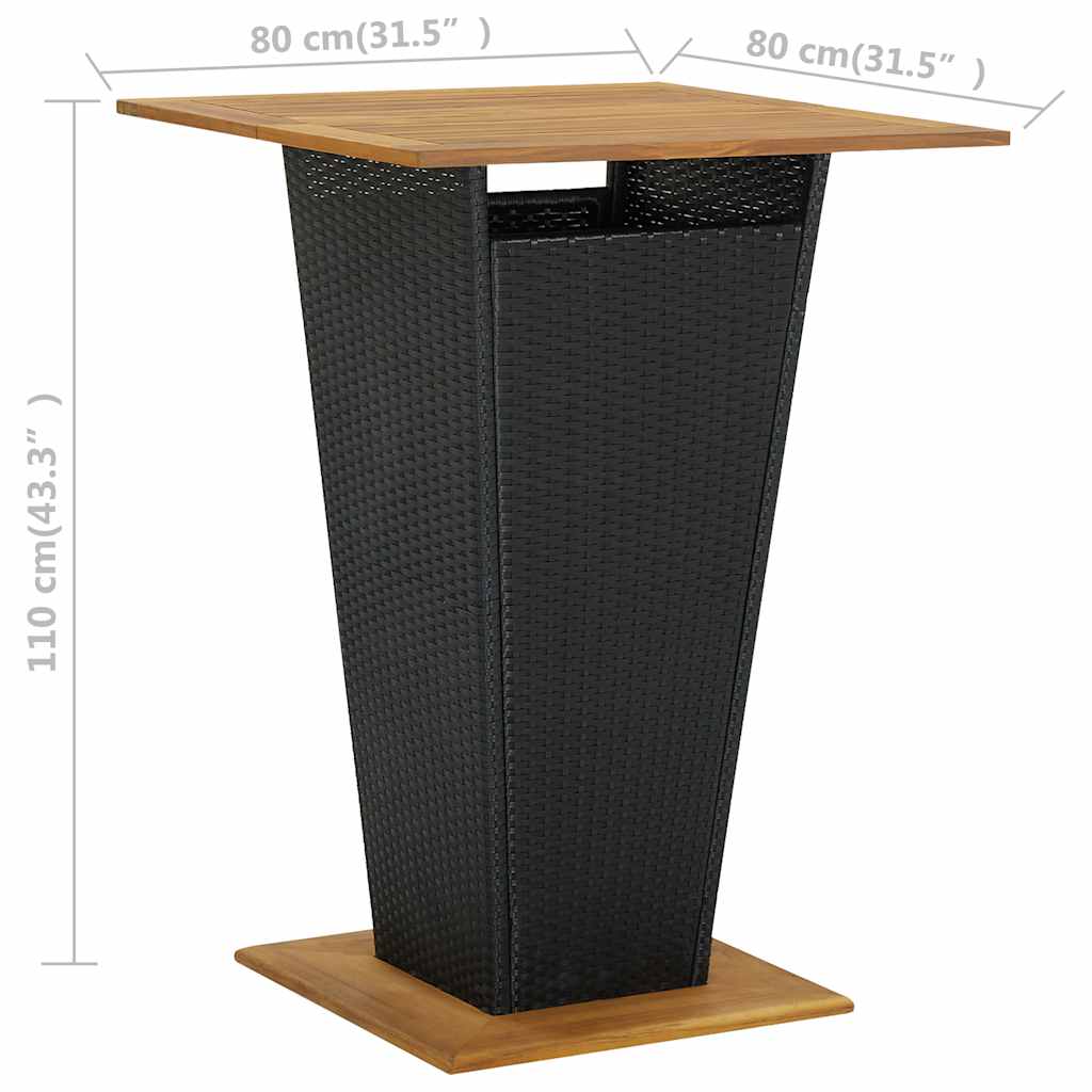 5 Piece Garden Bar Set Black