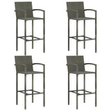 5 Piece Garden Bar Set Grey - 45-Degree Angle