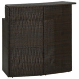 3 Piece Garden Bar Set with Cushions Brown - Rear View
