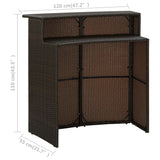 4 Piece Garden Bar Set with Cushions Brown - Low Angle