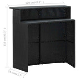 4 Piece Garden Bar Set with Cushions Black