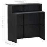 4 Piece Garden Bar Set with Cushions Black - Extra Image