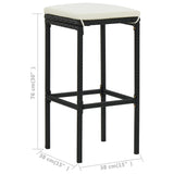 4 Piece Garden Bar Set with Cushions Black - Extra Image