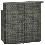 4 Piece Garden Bar Set with Cushions Grey - Rear View