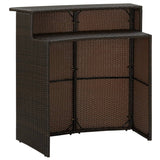 5 Piece Garden Bar Set with Cushions Brown - 45-Degree Angle
