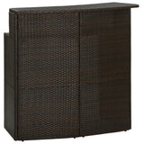 5 Piece Garden Bar Set with Cushions Brown - Rear View
