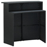 5 Piece Garden Bar Set with Cushions Black - 45-Degree Angle