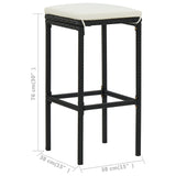 5 Piece Garden Bar Set with Cushions Black - Extra Image